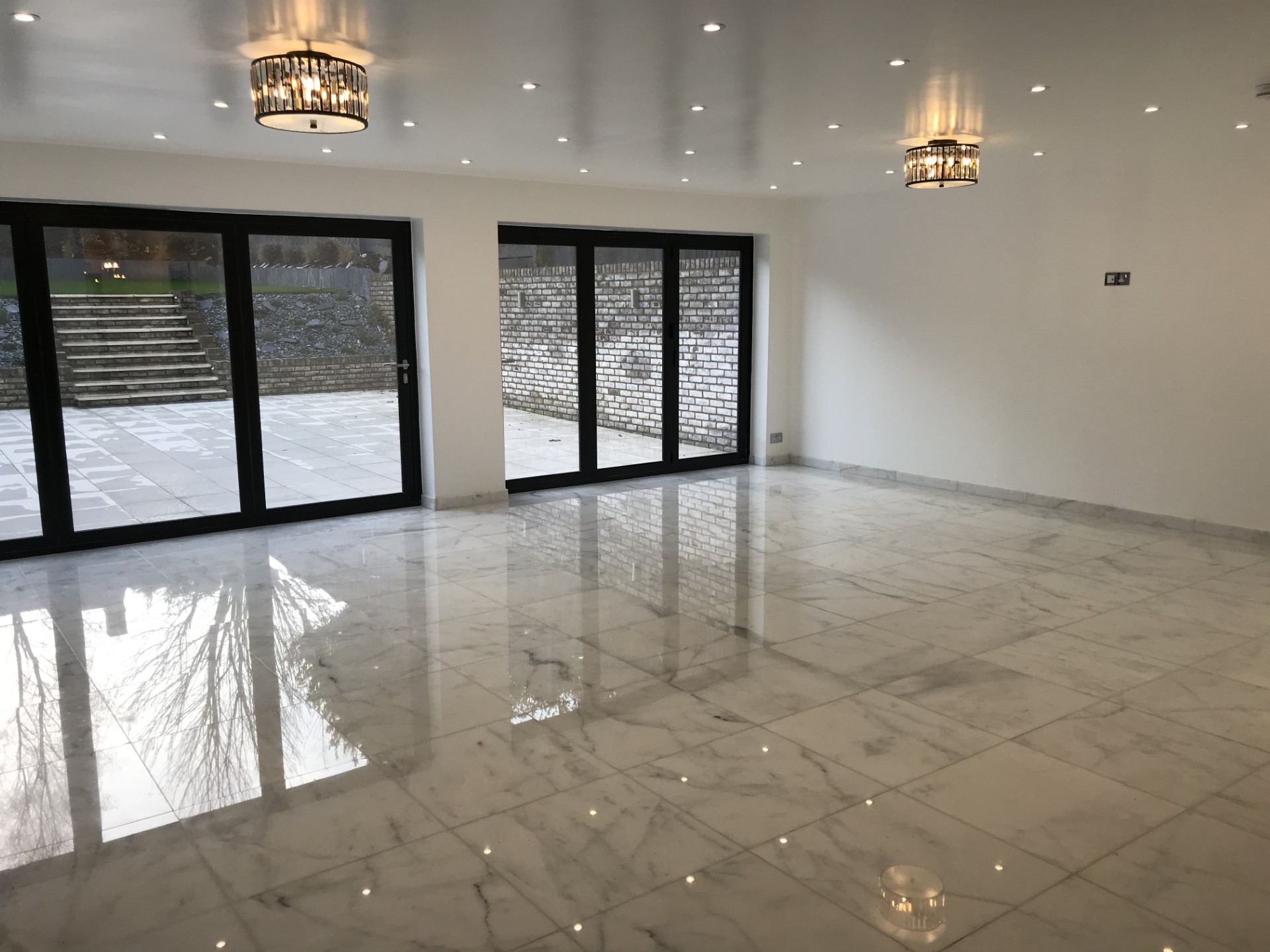 Marble floor tiling